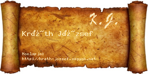 Kréth József névjegykártya